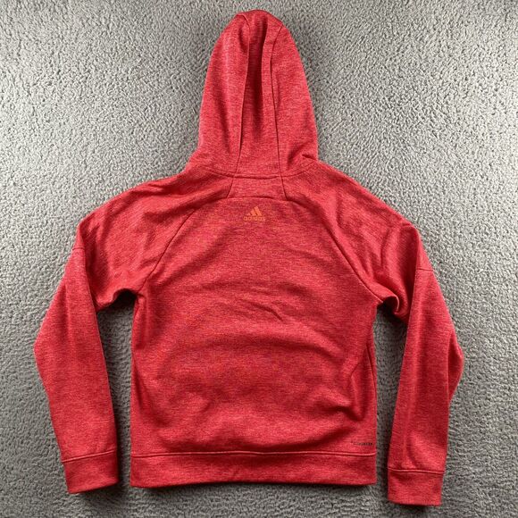 Adidas Hoodie Sweatshirt Womens Medium 12 14 Red Pullover Hooded Athletic EUC - Picture 8 of 12